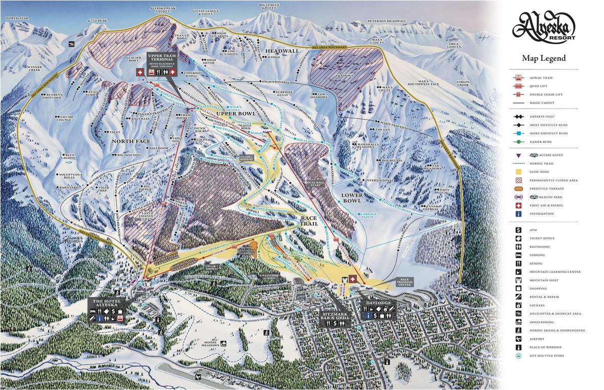 Alyeska Resort Trail Map | SkiCentral.com