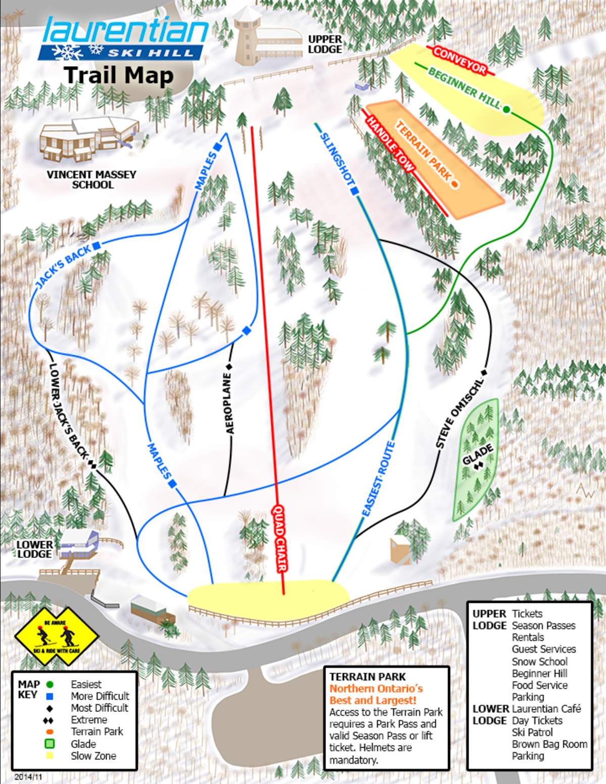 Laurentian Ski Hill Trail Map | SkiCentral.com